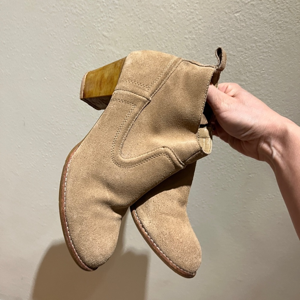 Suede Boots with Chunky Heel - Size 9 - Women’s Shoes